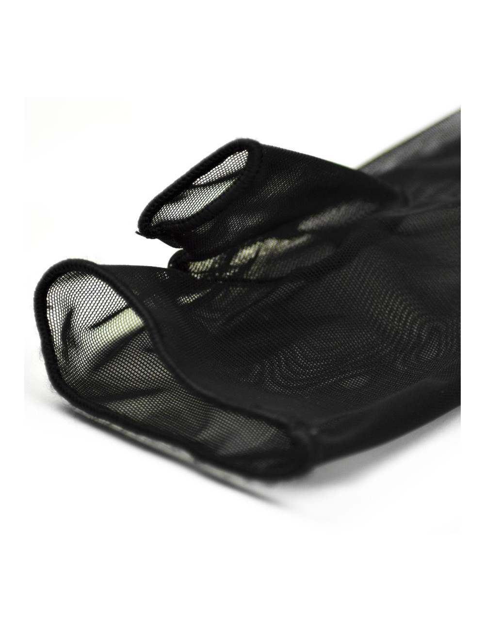 Gants noirs CHANEL TU voile et agneau 