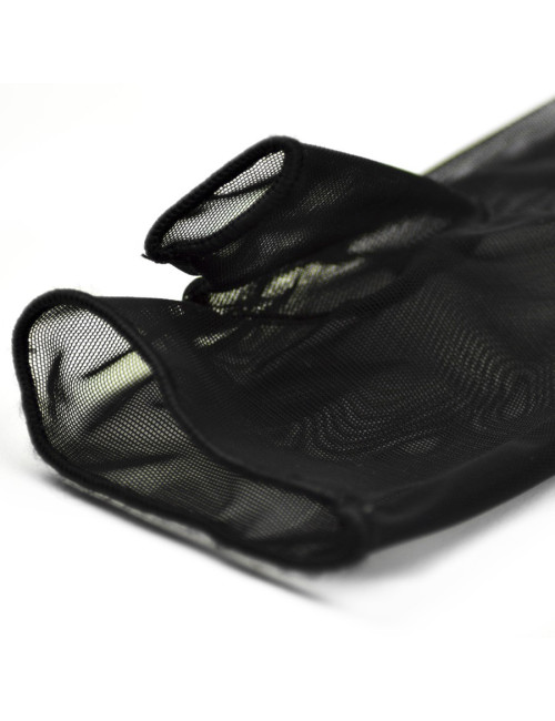 Gants noirs CHANEL TU voile et agneau 