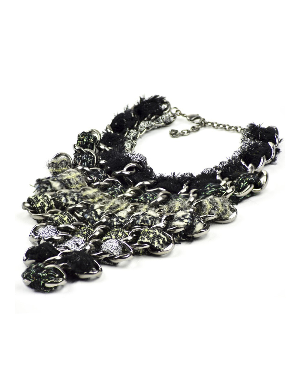 xxx CHANEL Plastron chaines et tweed