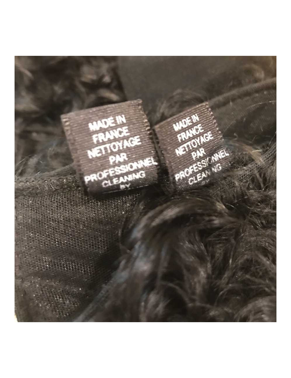 Gants noirs CHANEL TU voile et agneau 