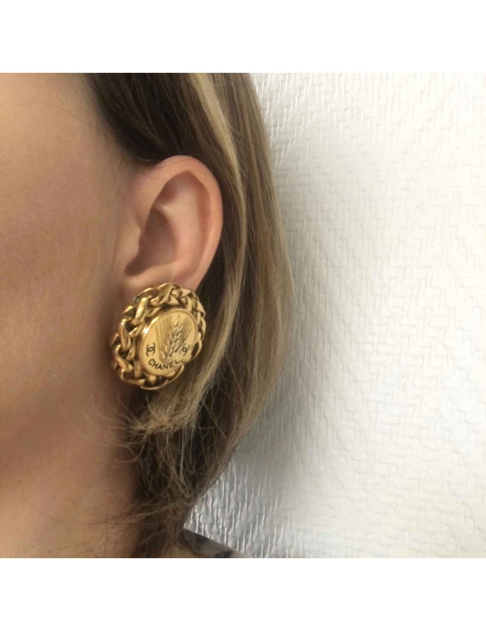 Clips d'oreille CHANEL épi de blé