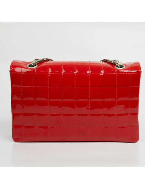 Sac 2.55 CHANEL cuir verni rouge Vintage