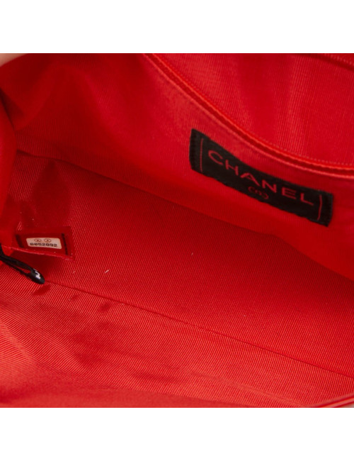 Sac 2.55 CHANEL cuir verni rouge Vintage