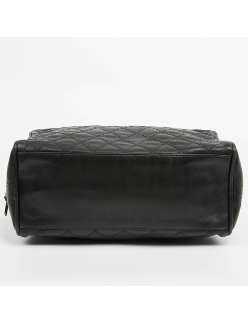 Trousse de toilette CHANEL cuir d'agneau matelassée noire