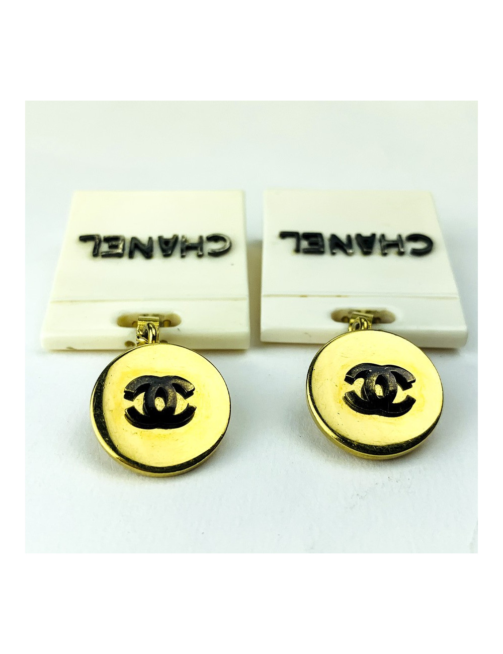 Clips d'oreille Chanel collector sac beiges