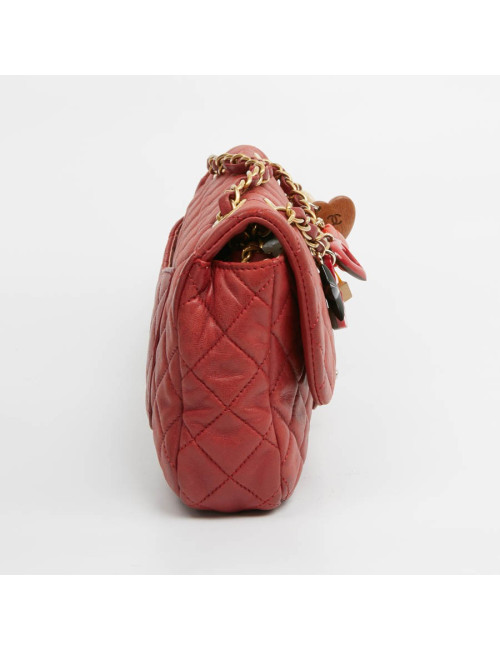 Sac Mademoiselle CHANEL cuir d'agneau rouge  Collector