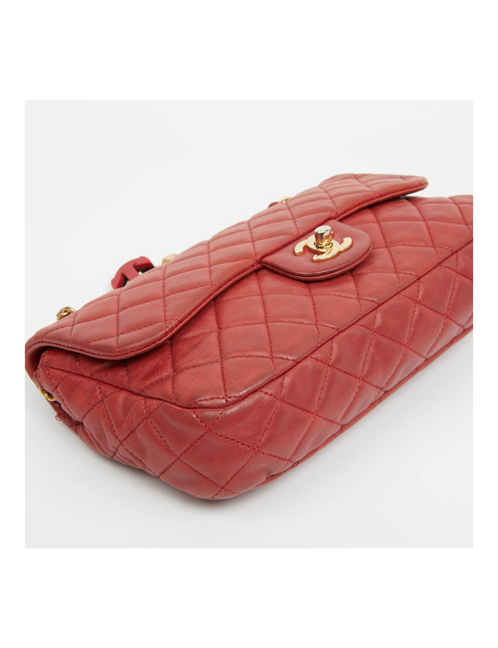 Sac Mademoiselle CHANEL cuir d'agneau rouge  Collector