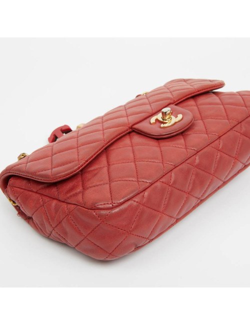 Sac Mademoiselle CHANEL cuir d'agneau rouge  Collector