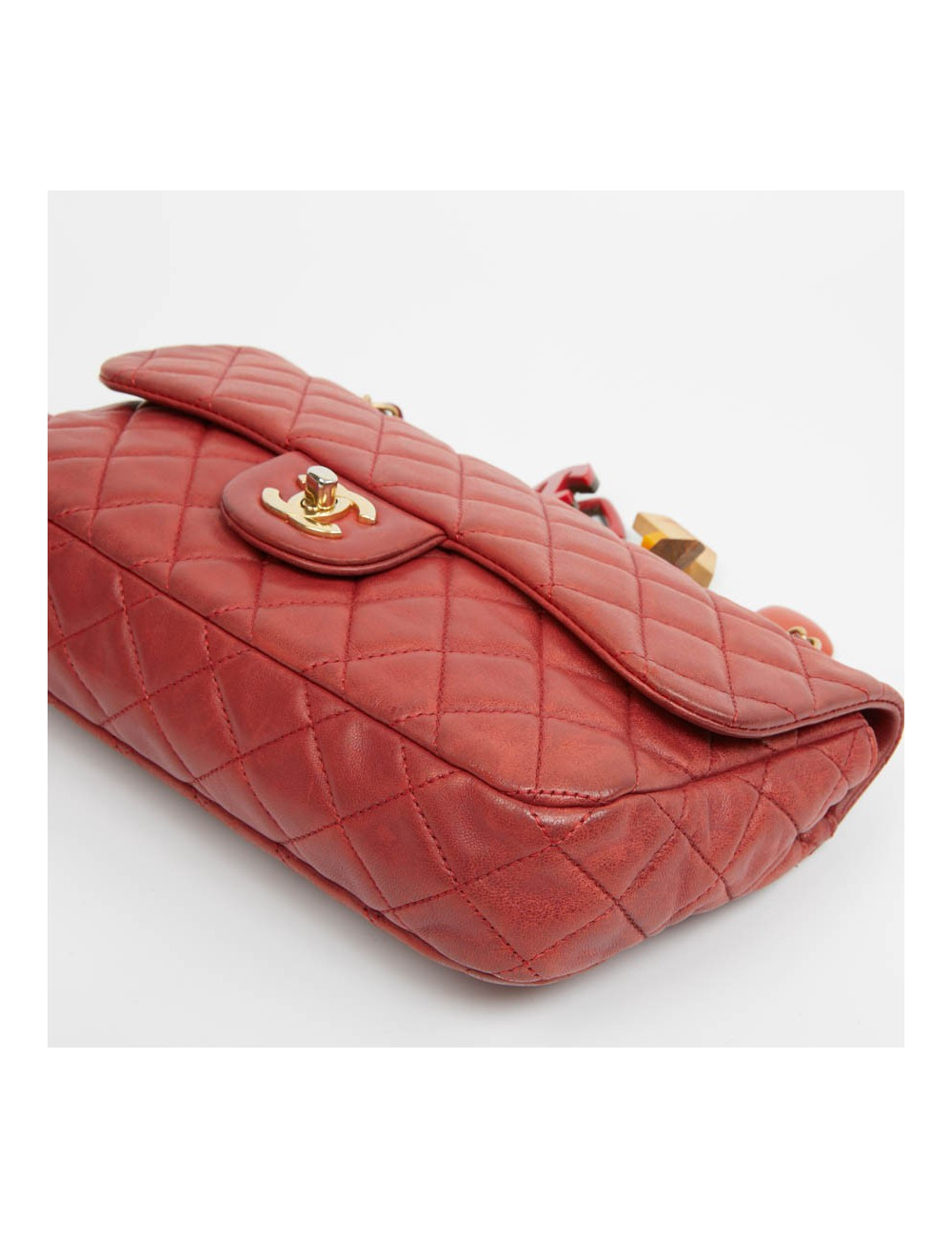 Sac Mademoiselle CHANEL cuir d'agneau rouge  Collector