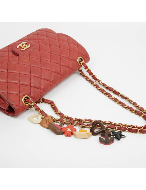 Sac Mademoiselle CHANEL cuir d'agneau rouge  Collector