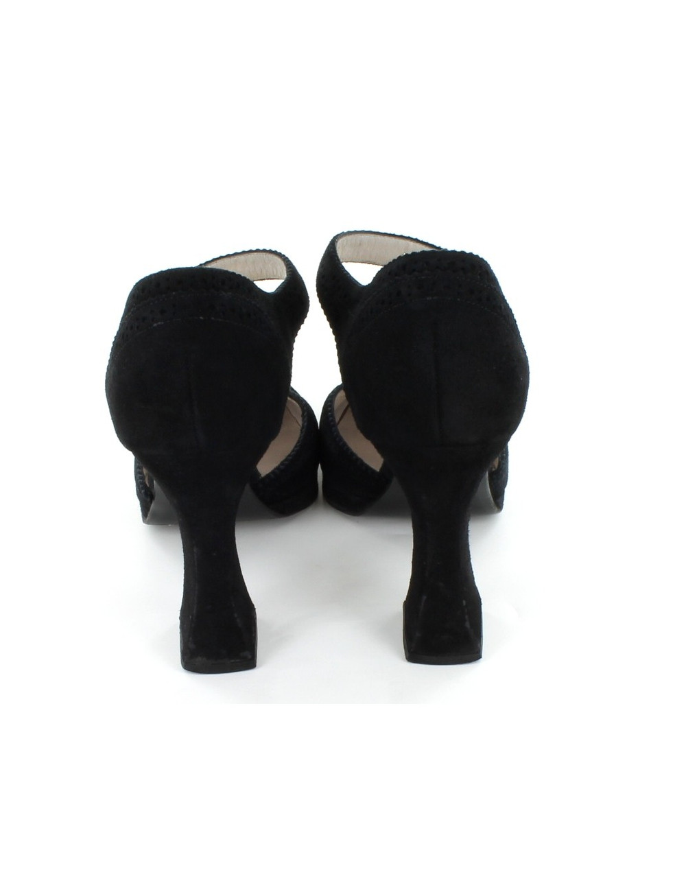 Escarpins CHANEL en veau velours noir T 36,5 