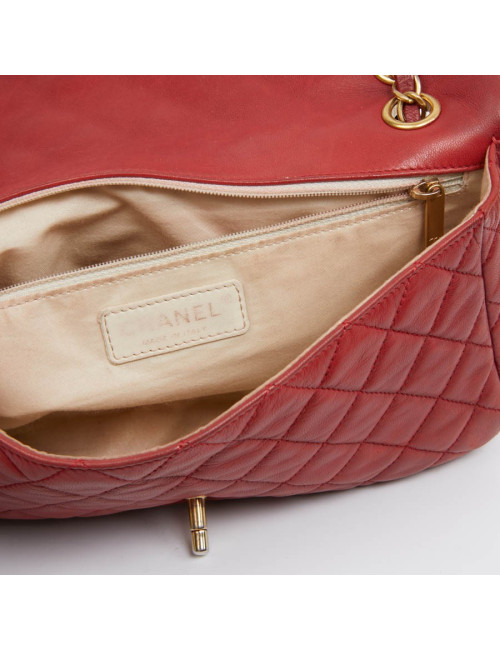 Sac Mademoiselle CHANEL cuir d'agneau rouge  Collector