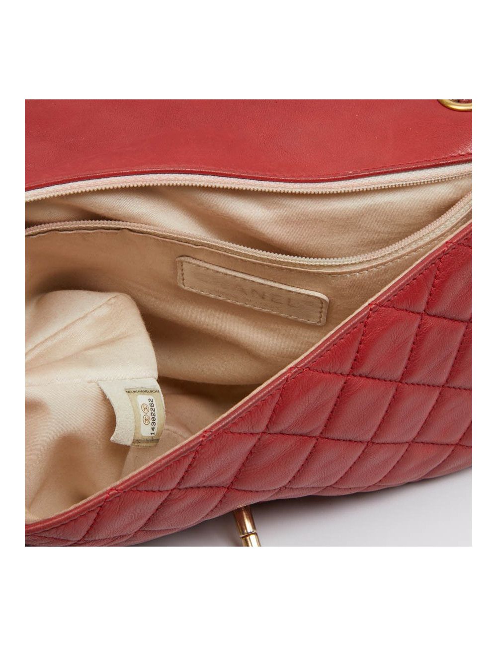 Sac Mademoiselle CHANEL cuir d'agneau rouge  Collector