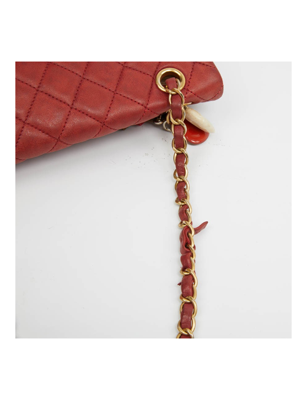 Sac Mademoiselle CHANEL cuir d'agneau rouge  Collector