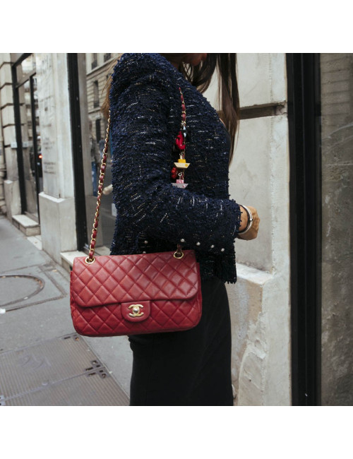 Sac Mademoiselle CHANEL cuir d'agneau rouge  Collector