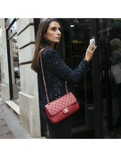 Sac Mademoiselle CHANEL cuir d'agneau rouge  Collector