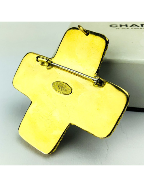 Broche CHANEL Couture en pâte de verre Vintage