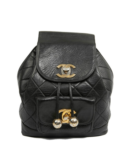 Sac à dos CHANEL Vintage cuir noir