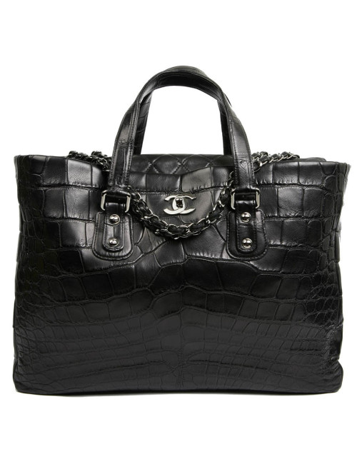 Cabas CHANEL crocodile noir