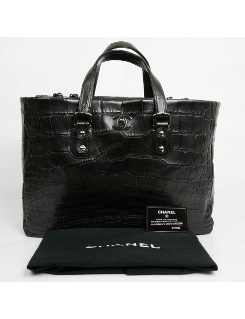 Cabas CHANEL crocodile noir