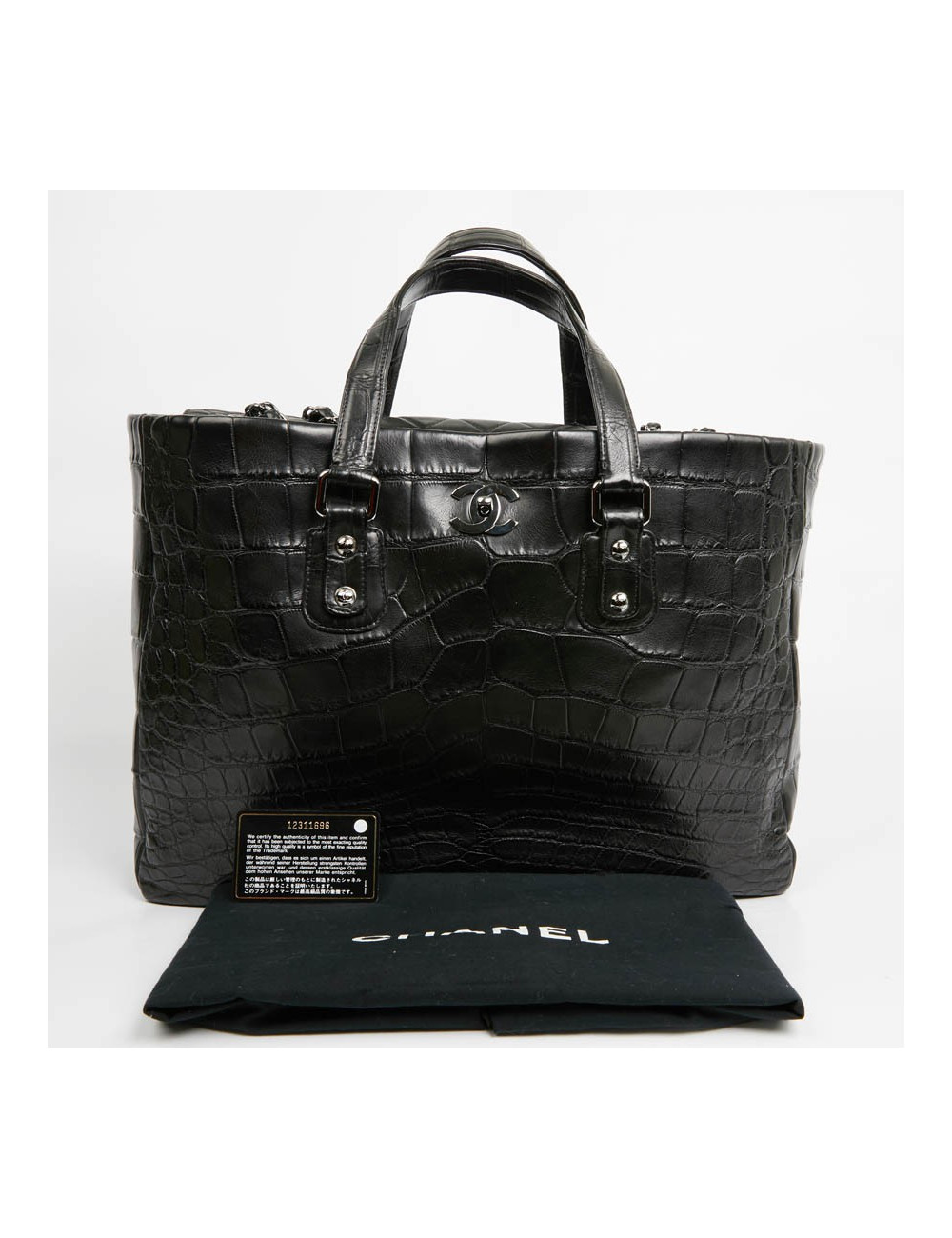 Cabas CHANEL crocodile noir