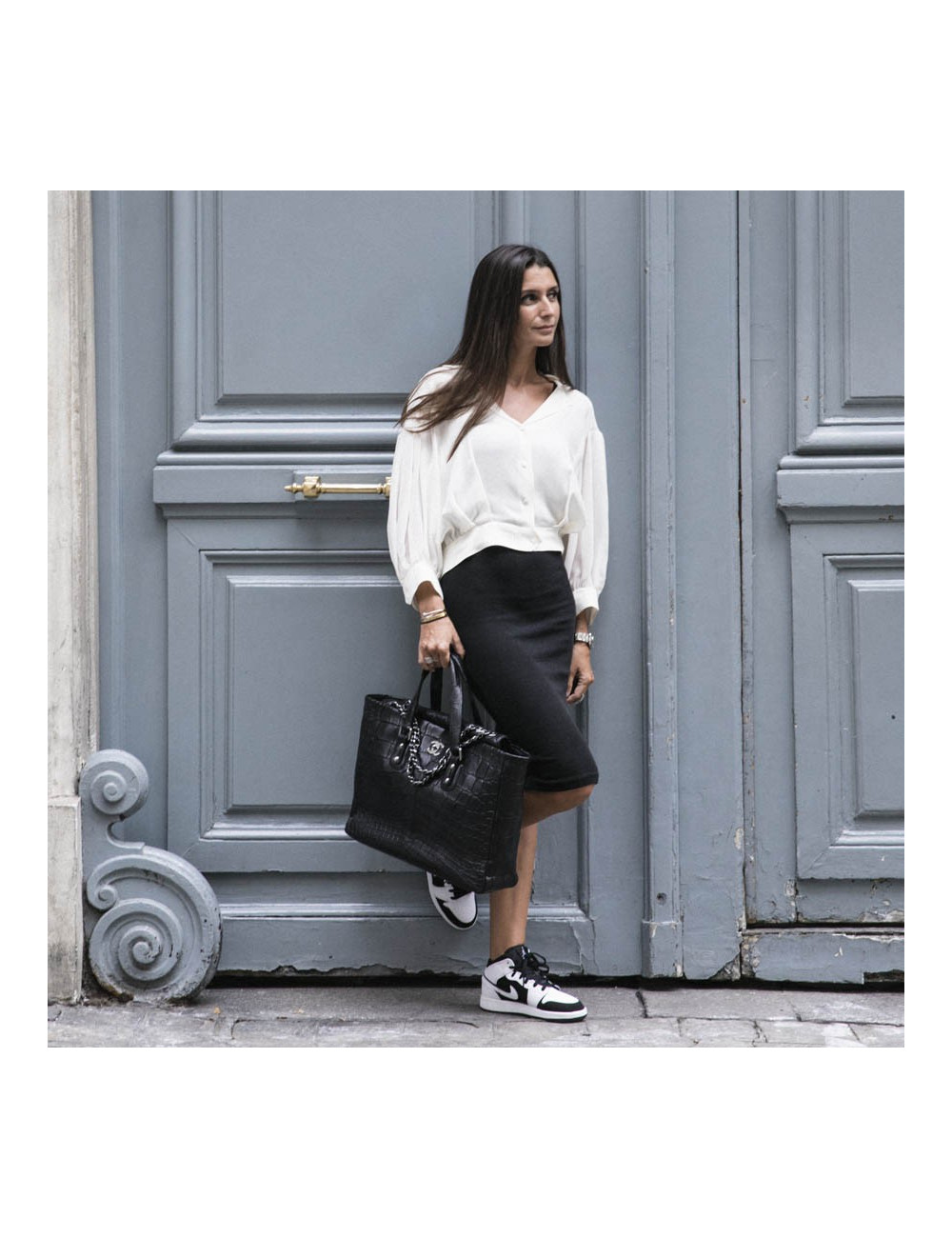 Cabas CHANEL crocodile noir