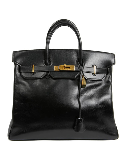 HAC 32 HERMES cuir box noir