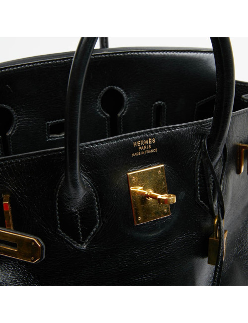 HAC 32 HERMES cuir box noir