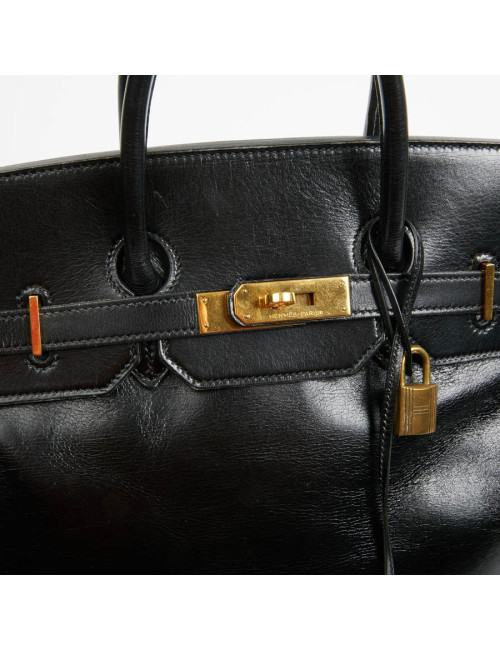 HAC 32 HERMES cuir box noir