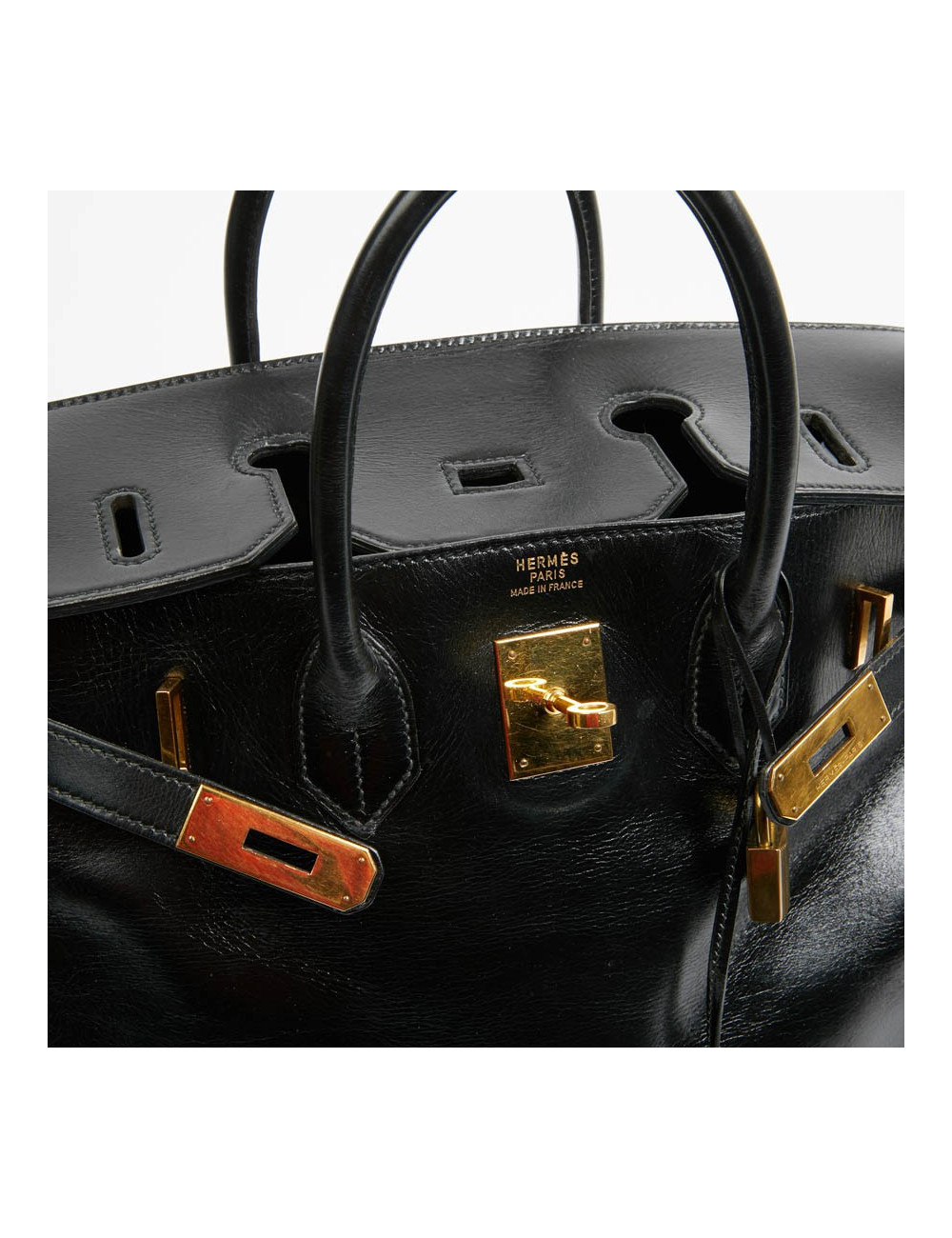 HAC 32 HERMES cuir box noir