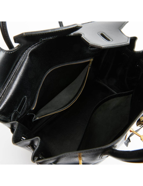HAC 32 HERMES cuir box noir