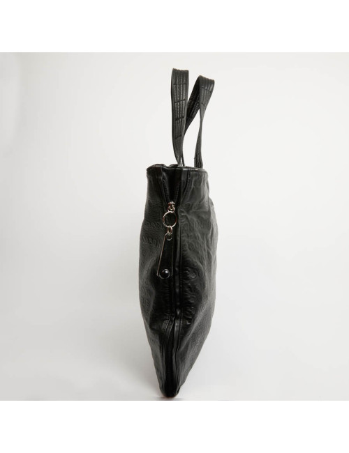 Cabas CHANEL cuir embossé noir