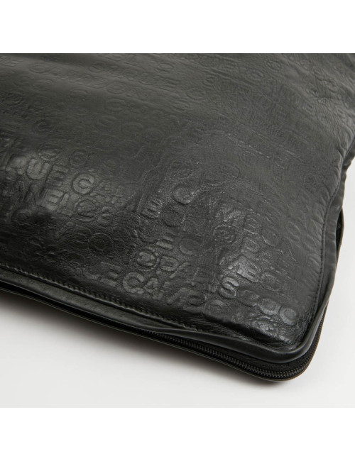 Cabas CHANEL cuir embossé noir