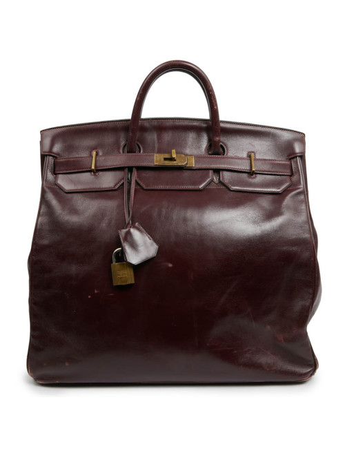 Haut à courroies 45 HERMES cuir box bordeaux 