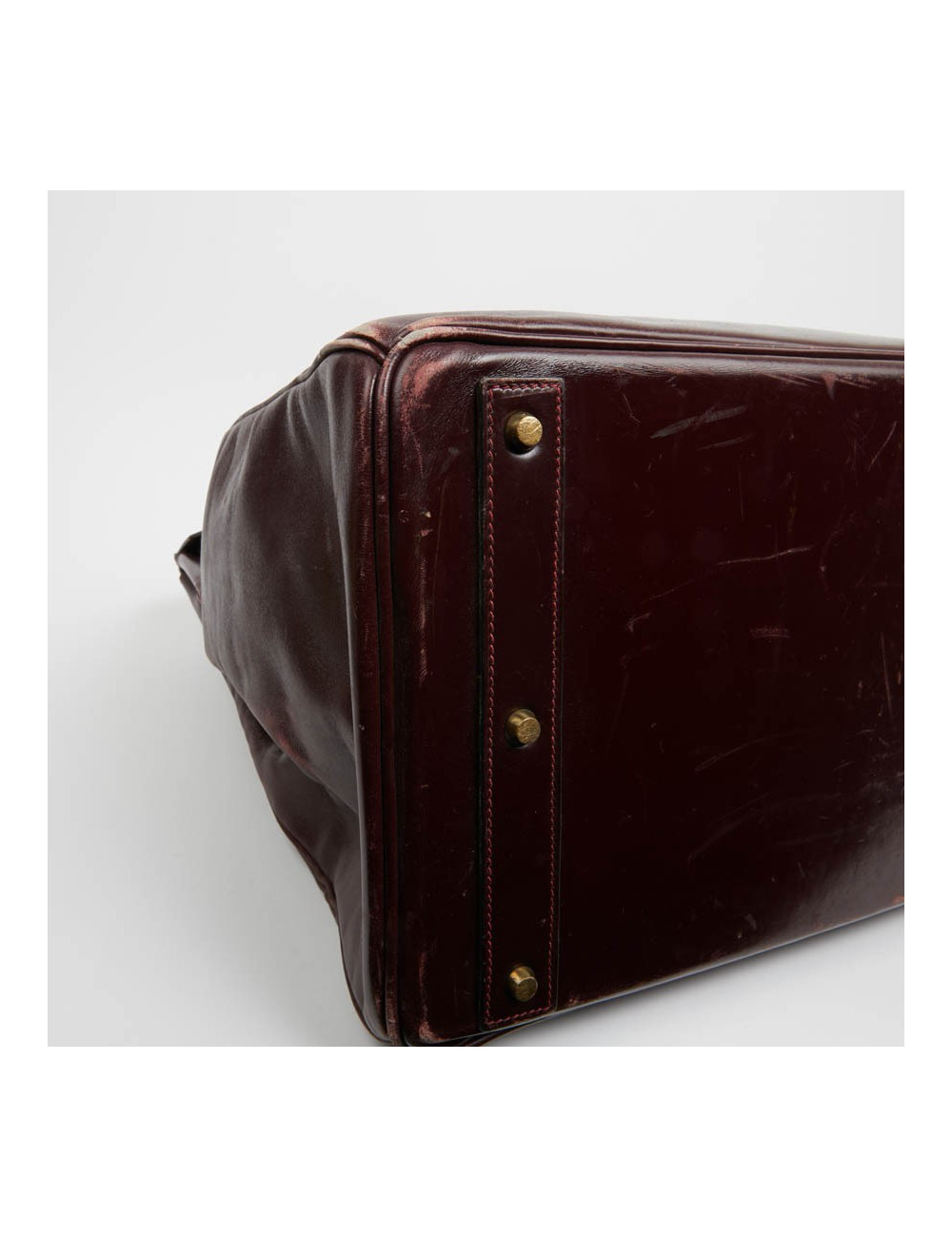 Haut à courroies 45 HERMES cuir box bordeaux 