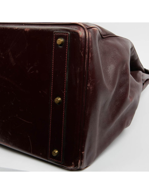 Haut à courroies 45 HERMES cuir box bordeaux 