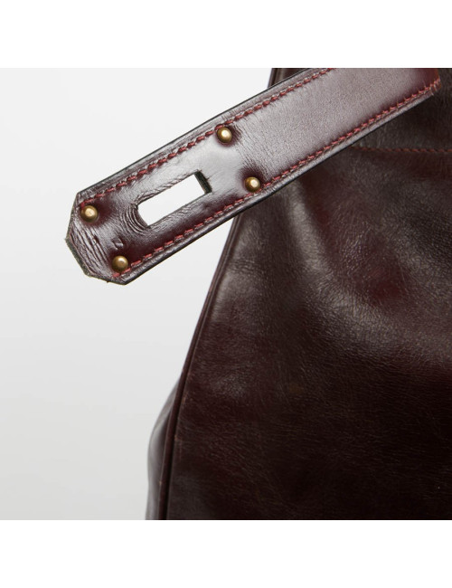 Haut à courroies 45 HERMES cuir box bordeaux 