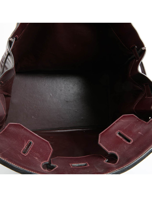 Haut à courroies 45 HERMES cuir box bordeaux 