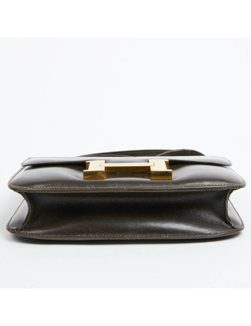 Constance HERMES cuir box marron Vintage