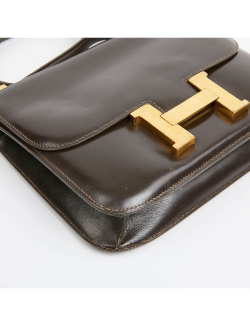 Constance HERMES cuir box marron Vintage