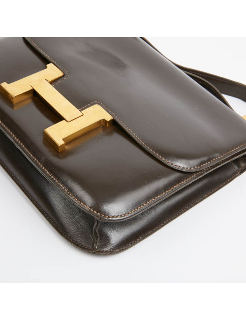 Constance HERMES cuir box marron Vintage
