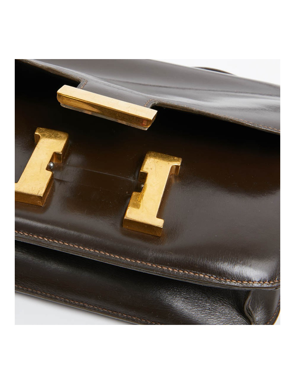 Constance HERMES cuir box marron Vintage