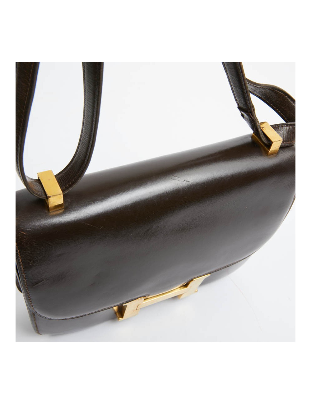 Constance HERMES cuir box marron Vintage