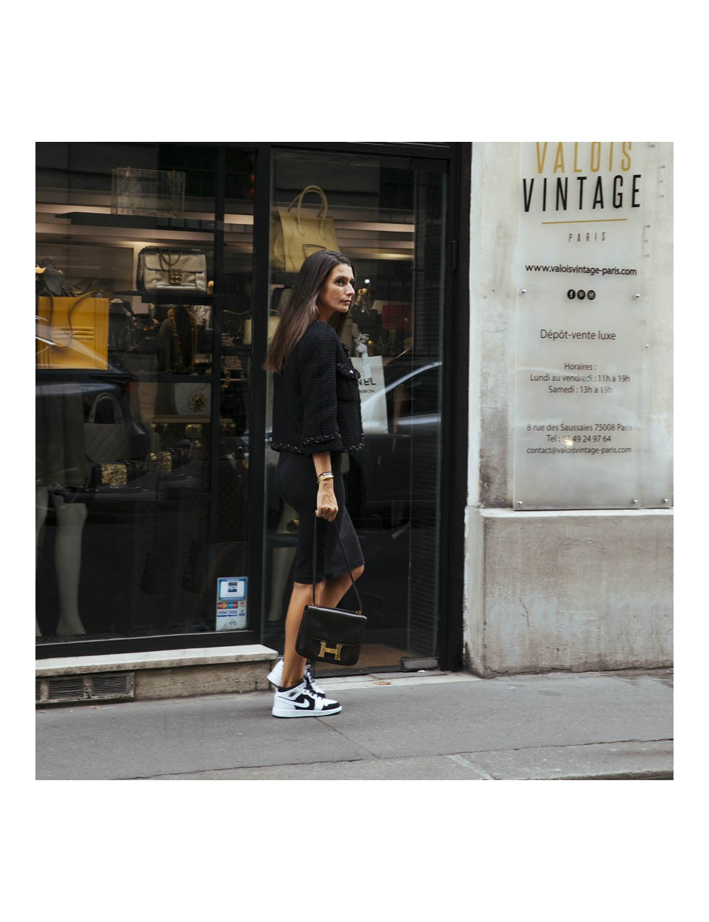 Constance HERMES cuir box marron Vintage