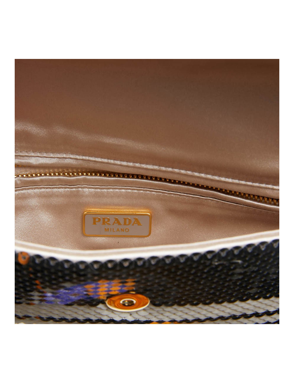 Pochette PRADA sequins argent