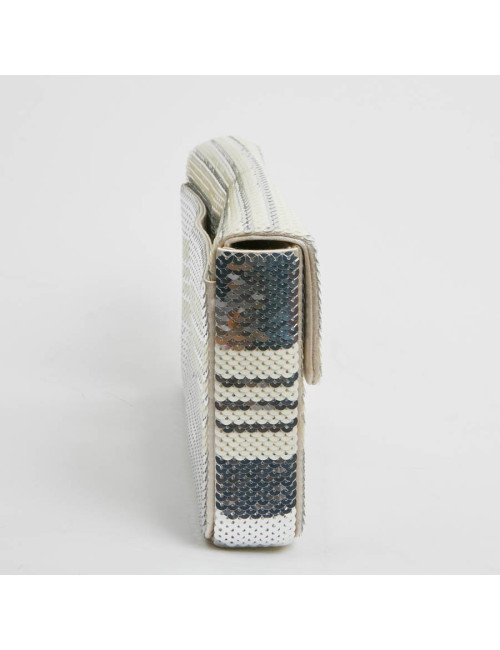 Pochette PRADA sequins argent