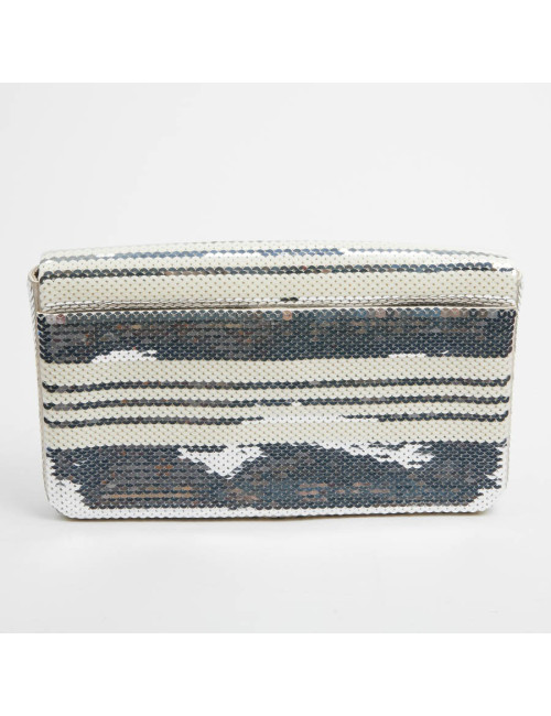 Pochette PRADA sequins argent