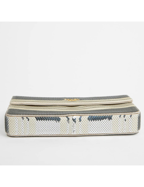Pochette PRADA sequins argent