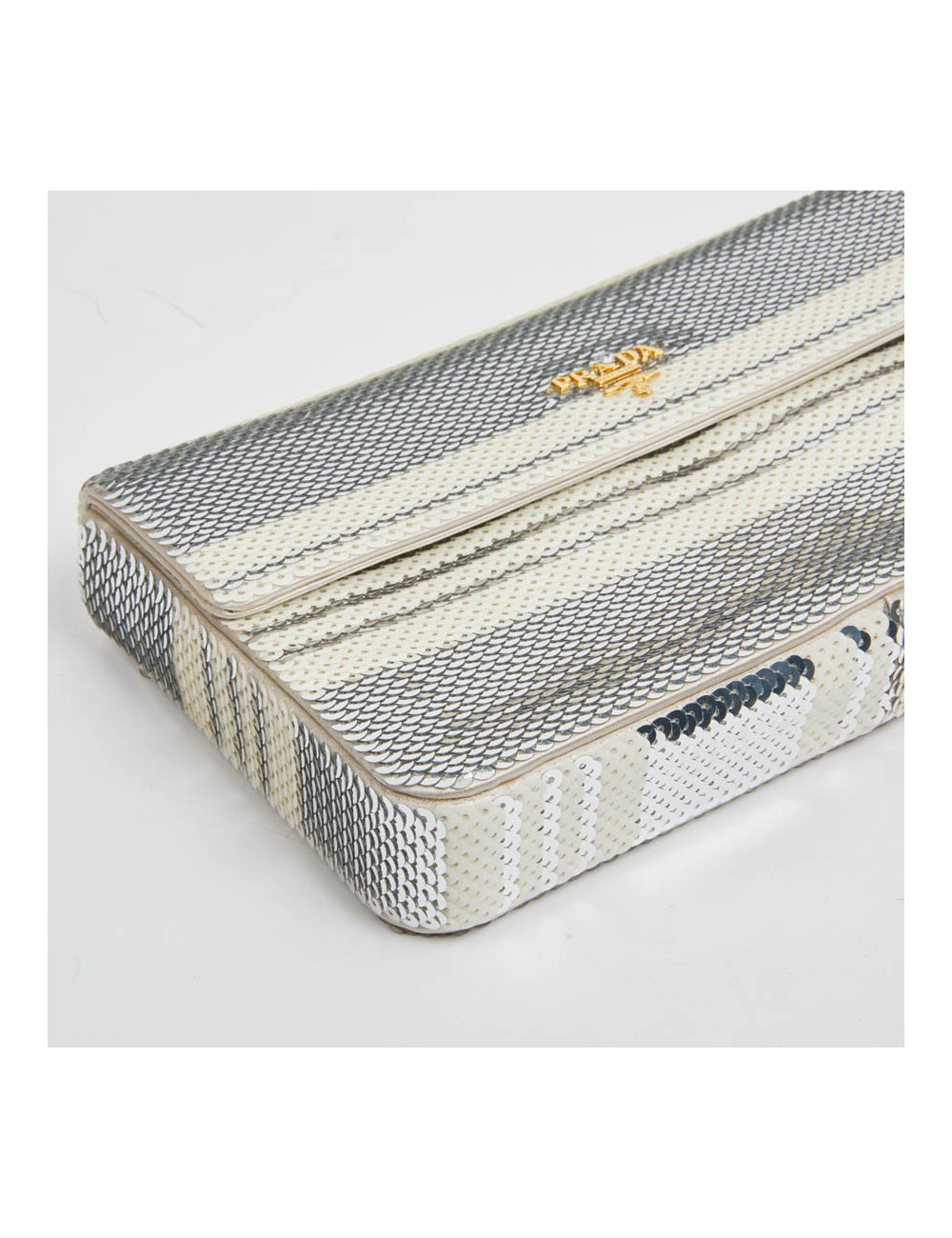 Pochette PRADA sequins argent