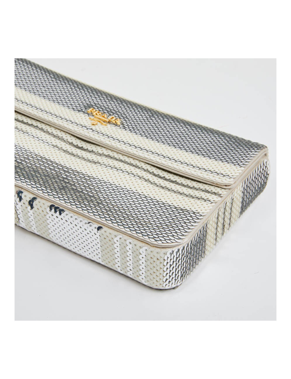 Pochette PRADA sequins argent